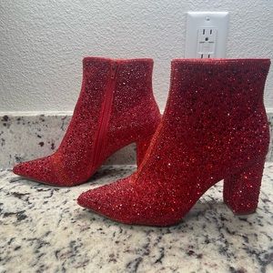 Red boots Betsey Johnson size 7.5